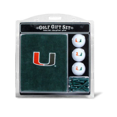 Team Golf Miami Hurricanes Golf Gift Set with Embroidered Towel Fan Gear NCAA Miami Hurricanes