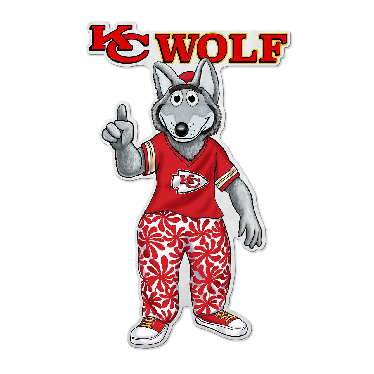 Rico Industries Kansas City Chiefs Pennant Shape Cut Mascot Design Fan Gear NFL Kansas City Chiefs
