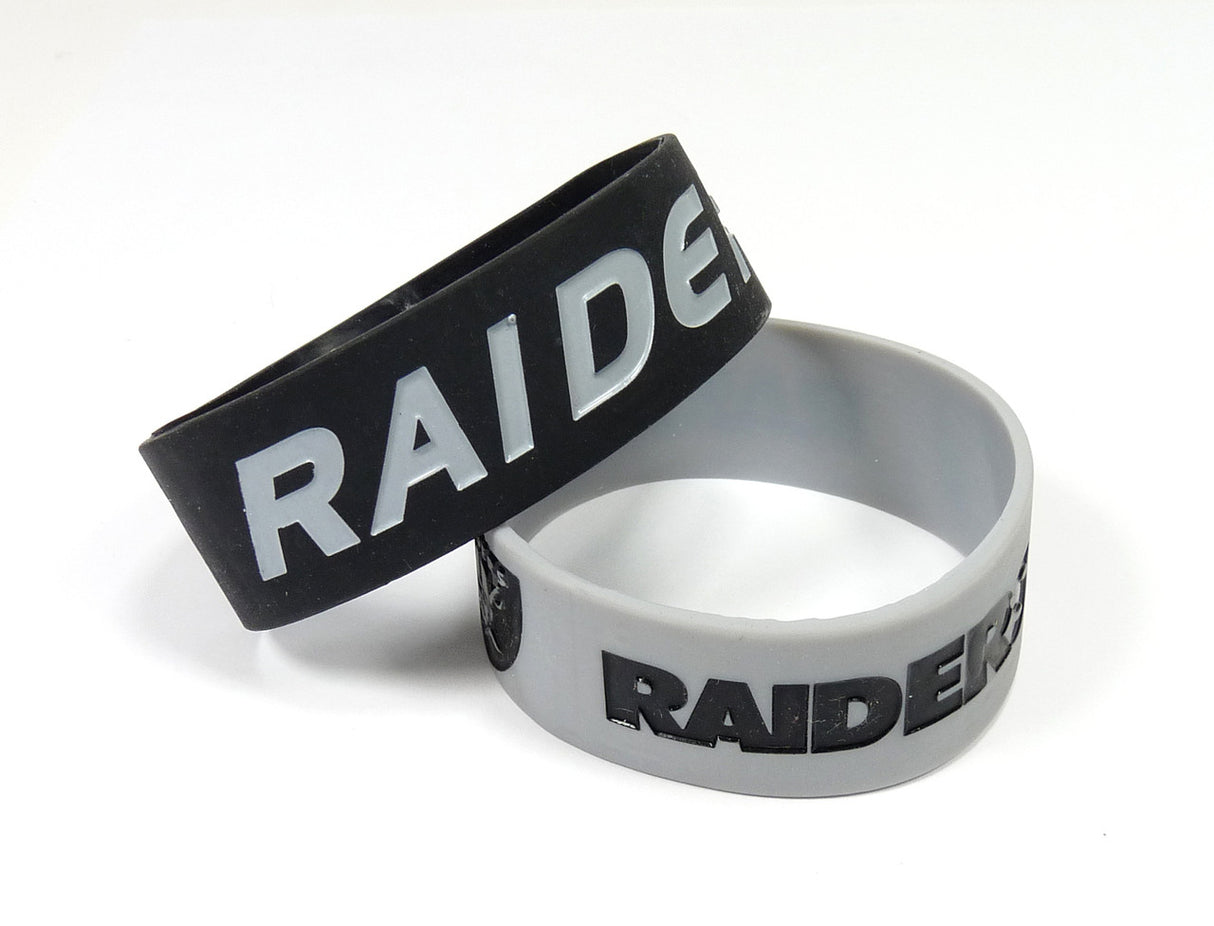 Aminco Las Vegas Raiders Wide 2 Pack Bracelets Fan Gear NFL Las Vegas Raiders