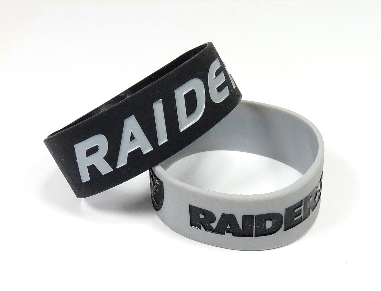 Aminco Las Vegas Raiders Wide 2 Pack Bracelets Fan Gear NFL Las Vegas Raiders