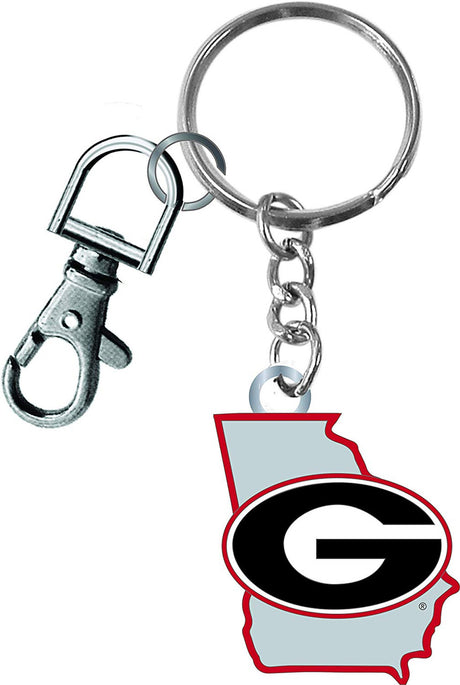 Aminco Georgia Bulldogs State Design Keychain Fan Gear NCAA Georgia Bulldogs