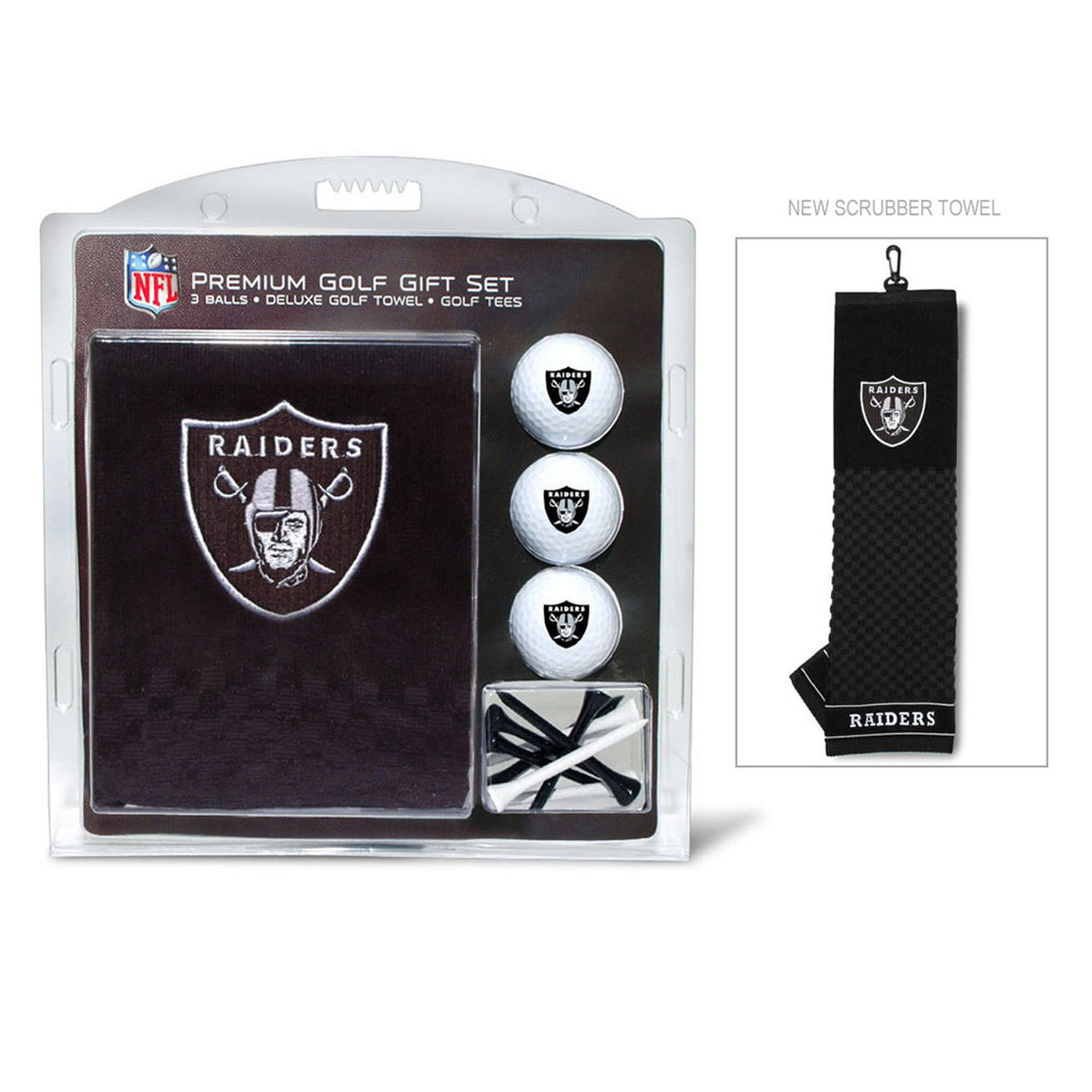 Team Golf Las Vegas Raiders Golf Gift Set with Embroidered Towel Fan Gear NFL Las Vegas Raiders