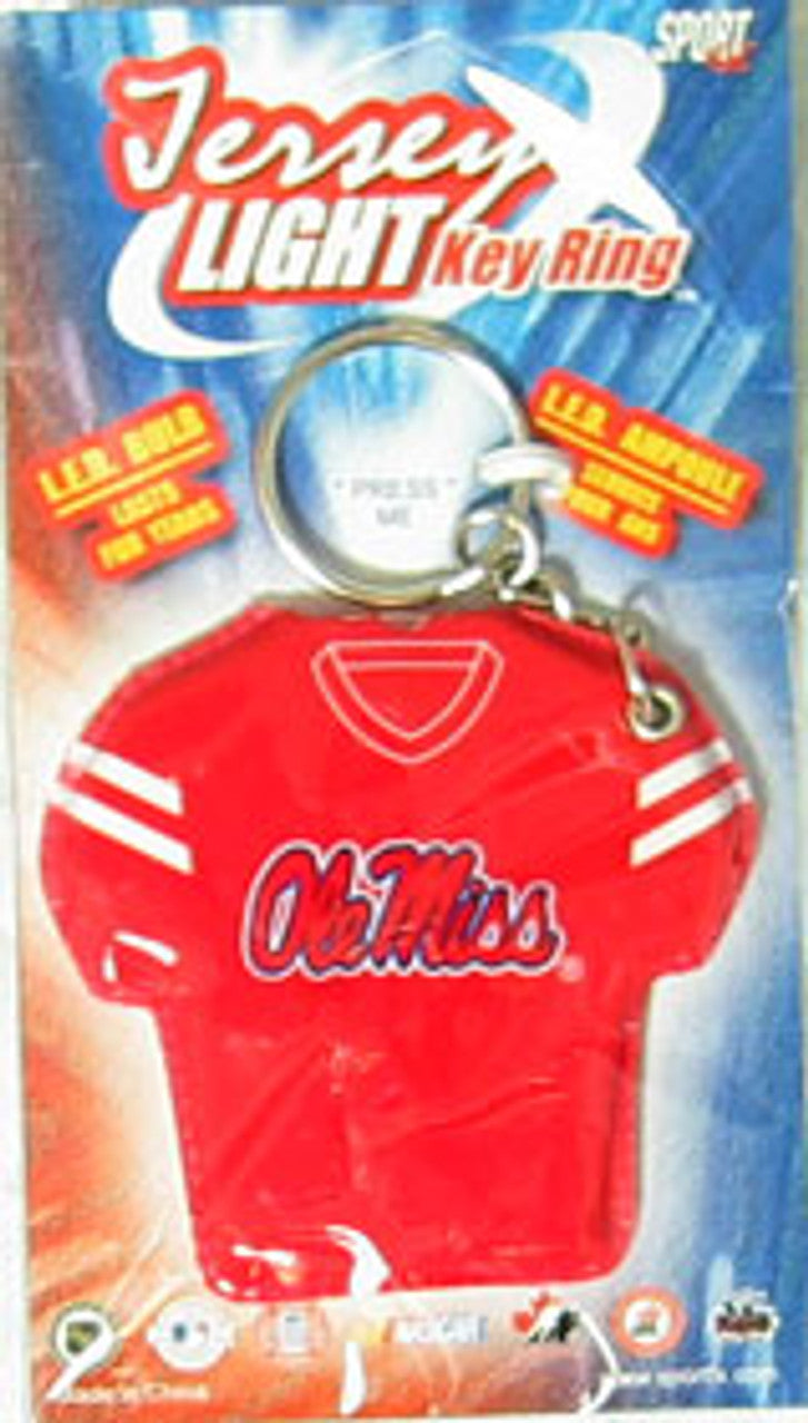 Sportfx International Mississippi Rebels Jersey Keylight Keychain Fan Gear NCAA Mississippi Rebels