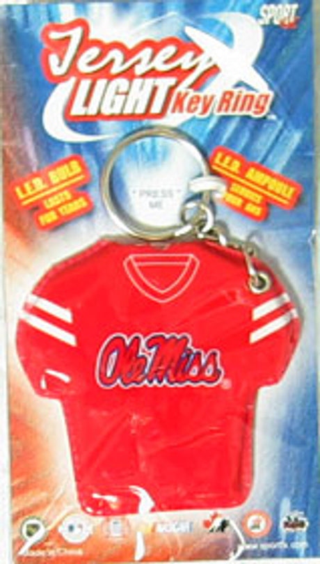 Sportfx International Mississippi Rebels Jersey Keylight Keychain Fan Gear NCAA Mississippi Rebels