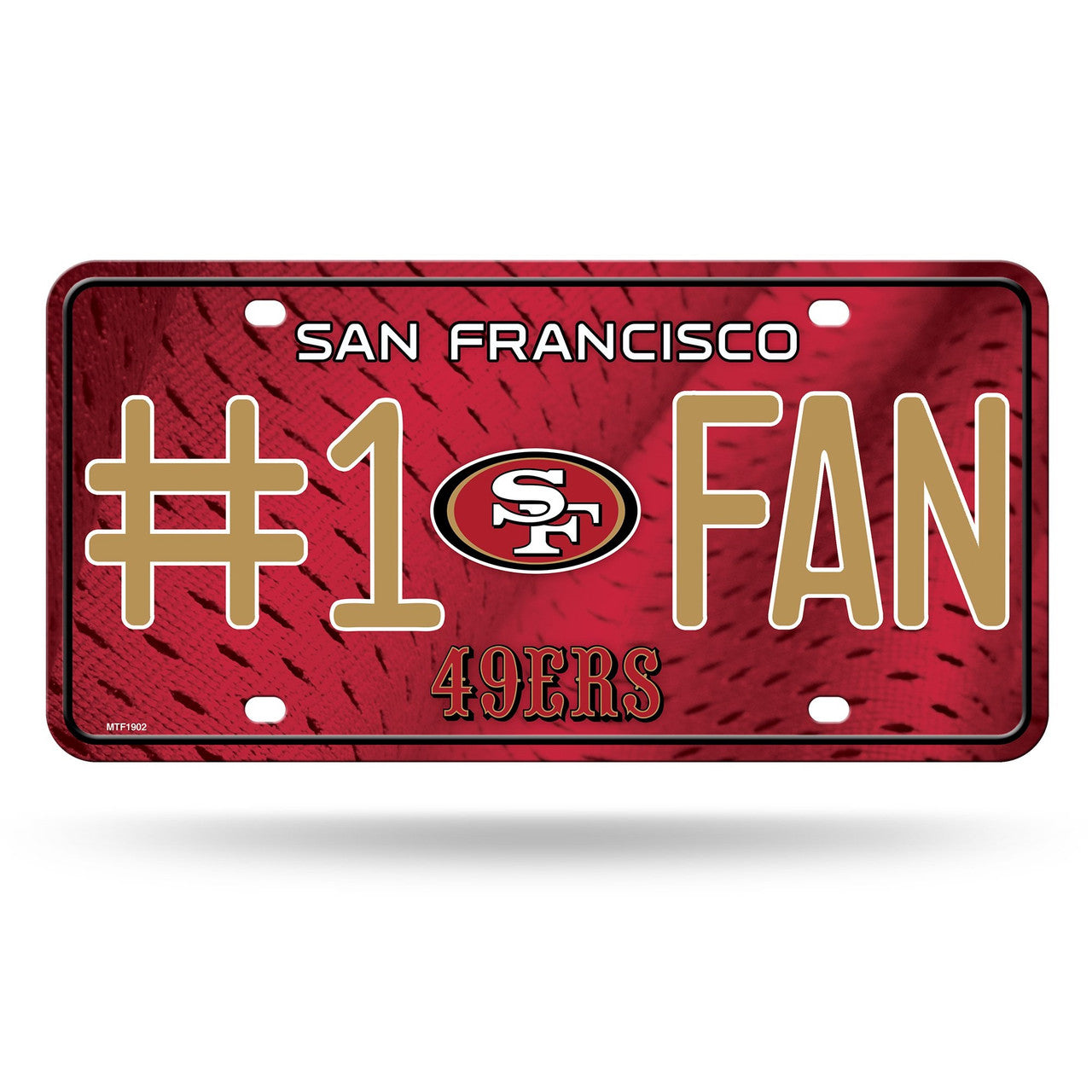 Rico Industries San Francisco 49ers Alternate #1 Fan License Plate Fan Gear NFL San Francisco 49ers