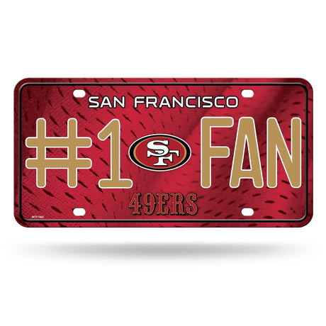 Rico Industries San Francisco 49ers Alternate #1 Fan License Plate Fan Gear NFL San Francisco 49ers