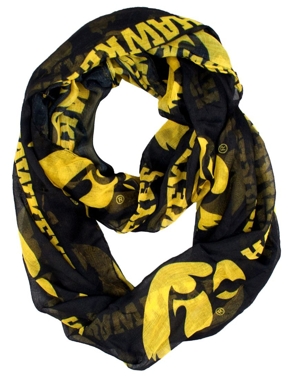 Little Earth Iowa Hawkeyes Infinity Scarf Fan Gear NCAA Iowa Hawkeyes