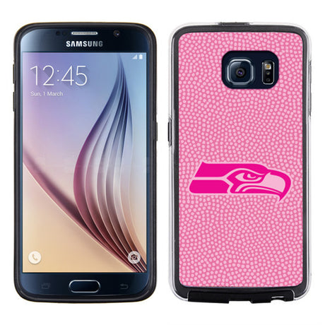 Gamewear Seattle Seahawks Pink Football Pebble Grain Feel Samsung Galaxy S6 Phone Case Fan Gear NFL Seattle Seahawks