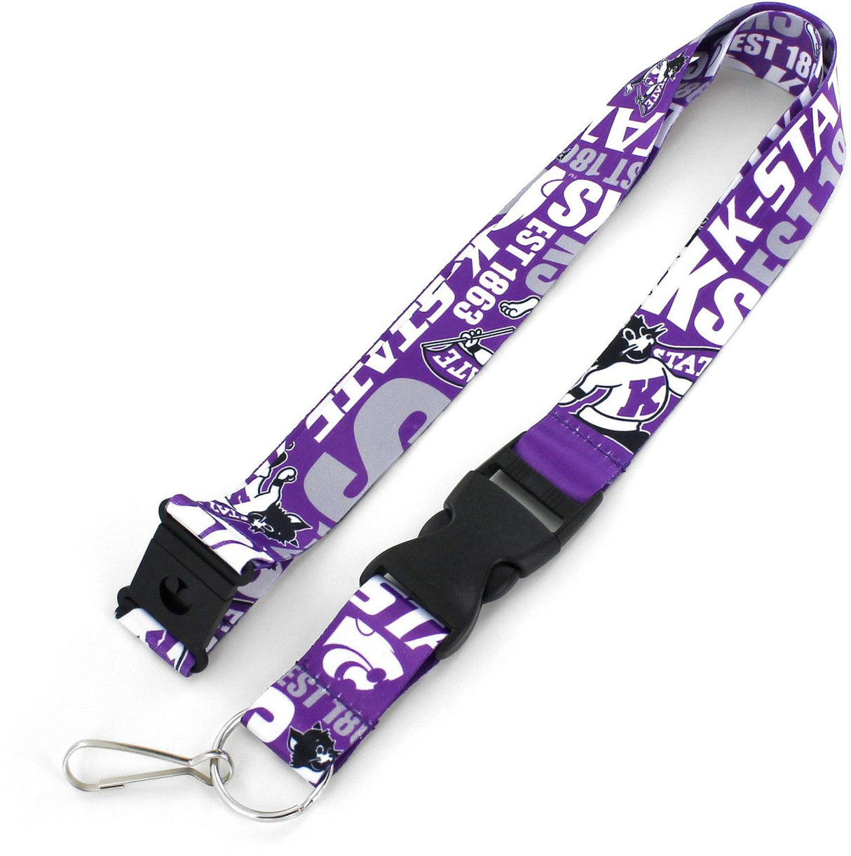 Aminco Kansas State Wildcats Dynamic Design Breakaway Style Lanyard Fan Gear NCAA Kansas State Wildcats