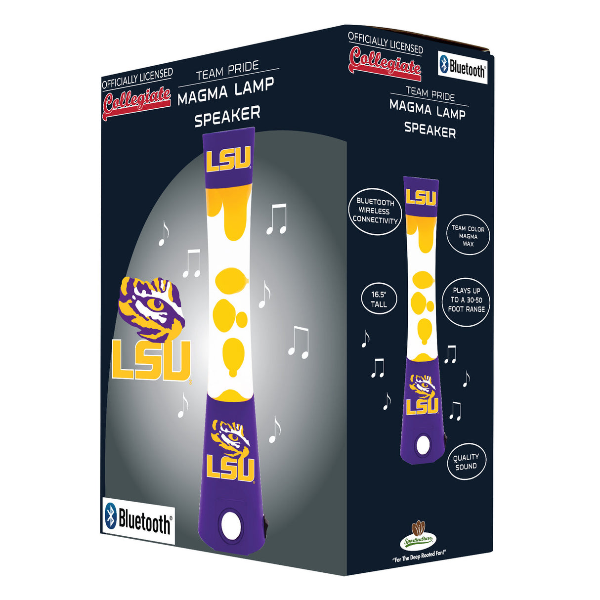 Sporticulture LSU Tigers Bluetooth Speaker Magma Lamp Fan Gear NCAA LSU Tigers