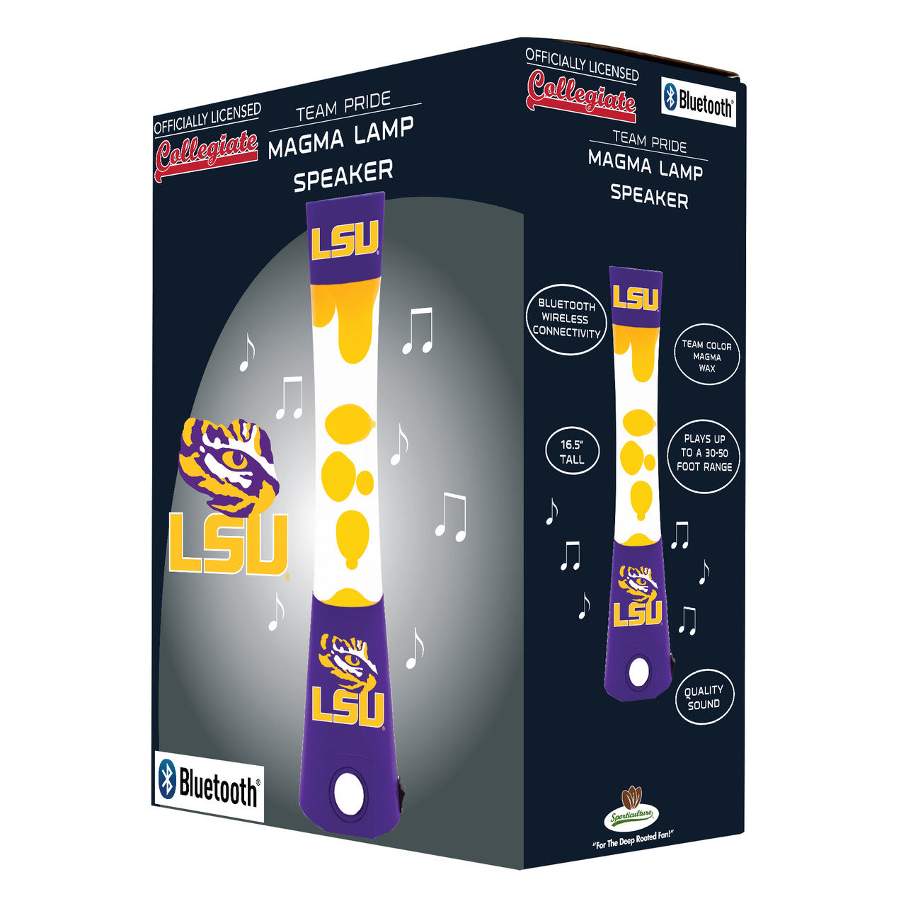 Sporticulture LSU Tigers Bluetooth Speaker Magma Lamp Fan Gear NCAA LSU Tigers