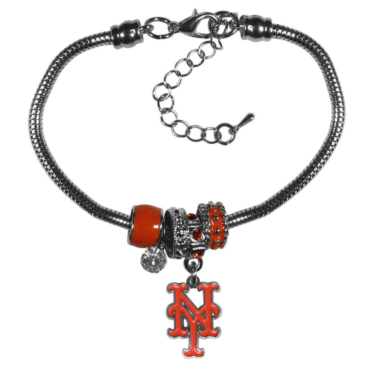 Siskiyou New York Mets Euro Style Bead Bracelet Fan Gear MLB New York Mets
