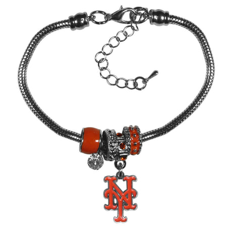 Siskiyou New York Mets Euro Style Bead Bracelet Fan Gear MLB New York Mets