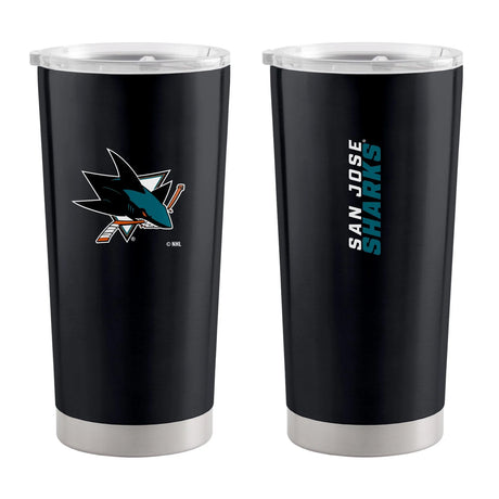 Logo Brands San Jose Sharks 20oz Stainless Steel Travel Tumbler - Special Order Fan Gear NHL San Jose Sharks