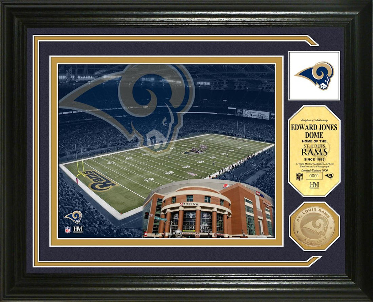 The Highland Mint St. Louis Rams Single Coin Stadium Photo Mint Fan Gear NFL Los Angeles Rams