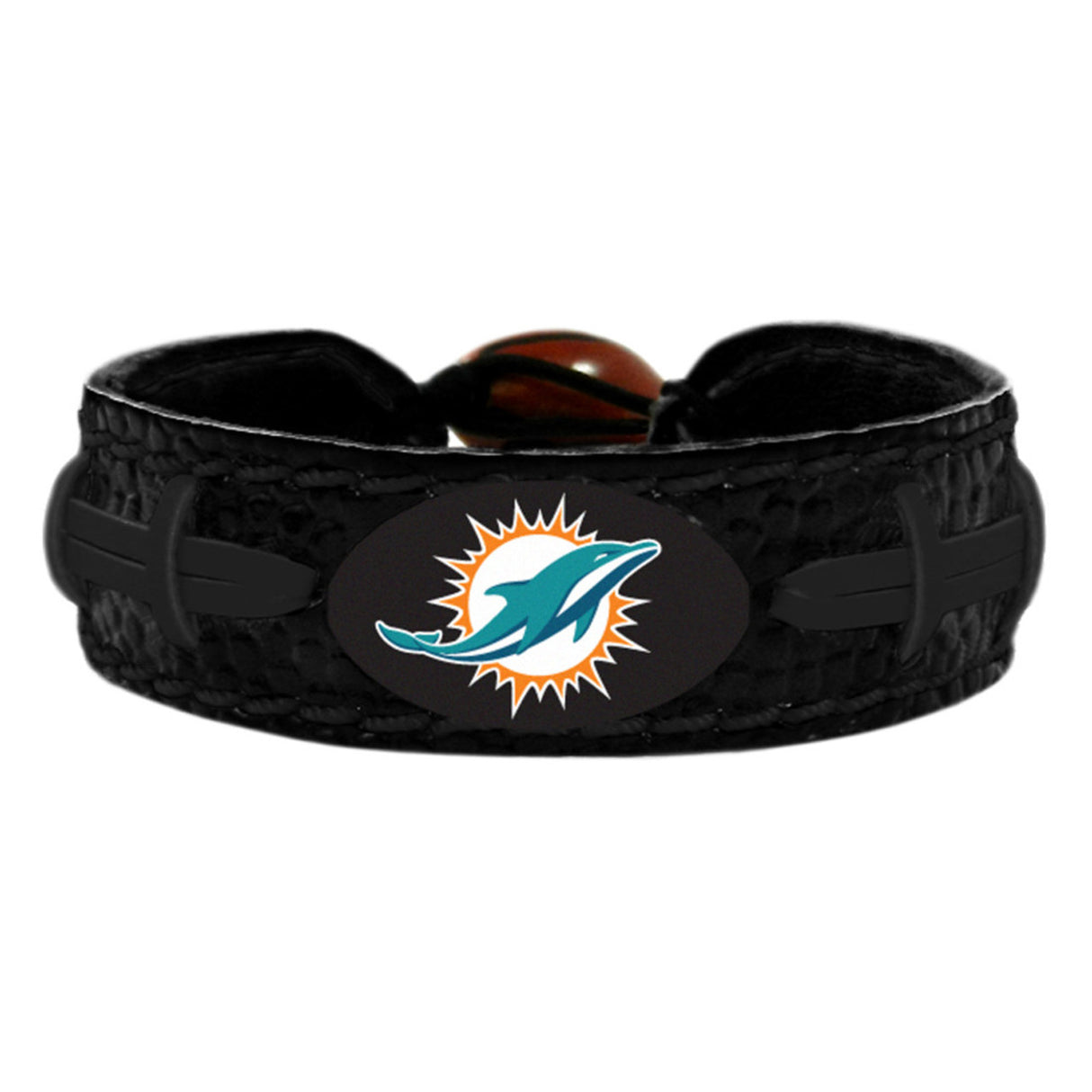 Gamewear Miami Dolphins Color Tonal Black Football Bracelet Team Fan Gear NFL Miami Dolphins