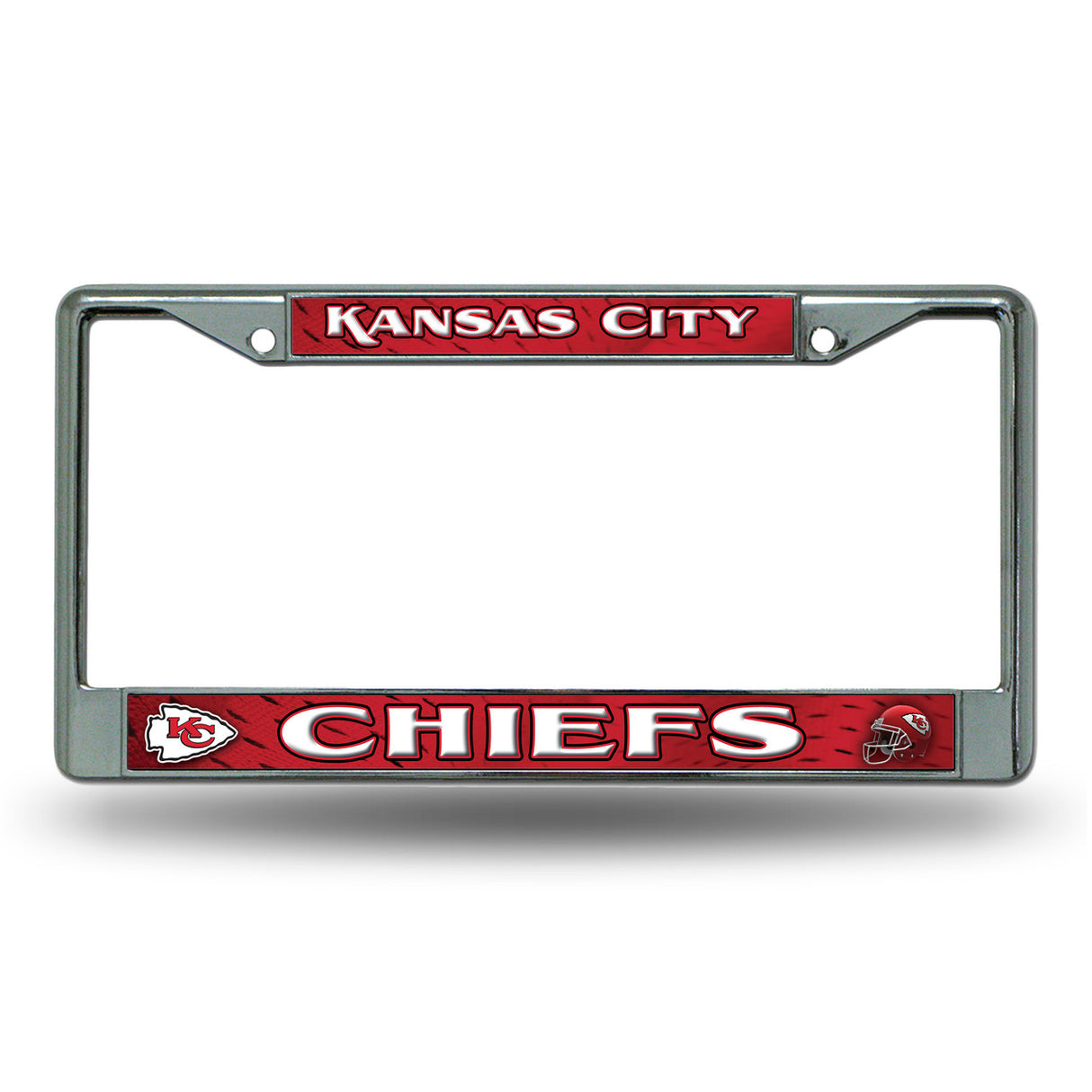 Rico Industries Kansas City Chiefs Chrome Printed Insert License Plate Frame Fan Gear NFL Kansas City Chiefs