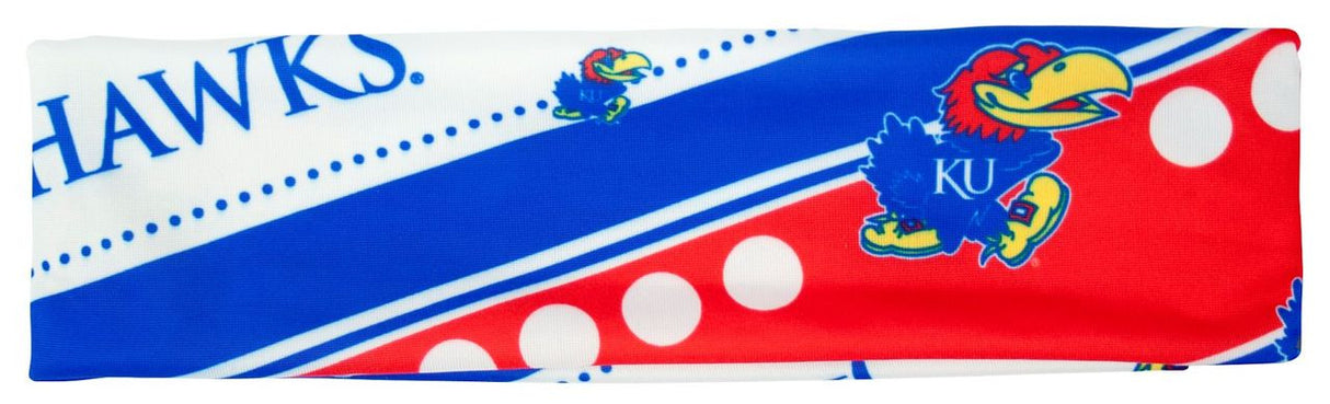 Little Earth Kansas Jayhawks Stretch Patterned Headband - Special Order Fan Gear NCAA Kansas Jayhawks