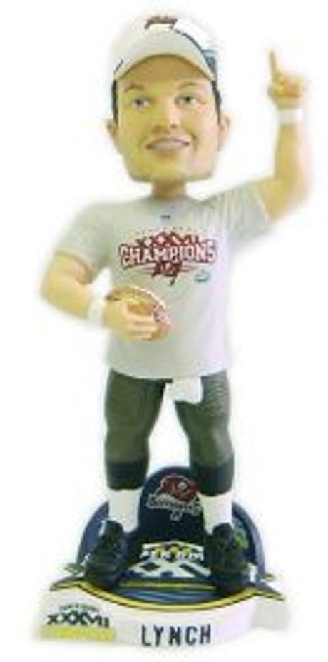 Forever Collectibles Tampa Bay Buccaneers John Lynch Super Bowl Champ Cap Bobblehead Fan Gear NFL Tampa Bay Buccaneers