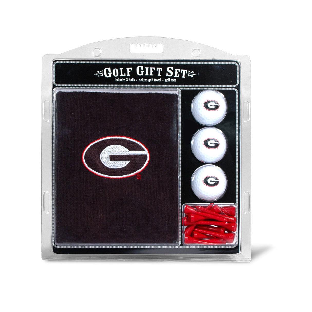 Team Golf Georgia Bulldogs Golf Ball Gift Set with Embroidered Towel - Special Order Fan Gear NCAA Georgia Bulldogs