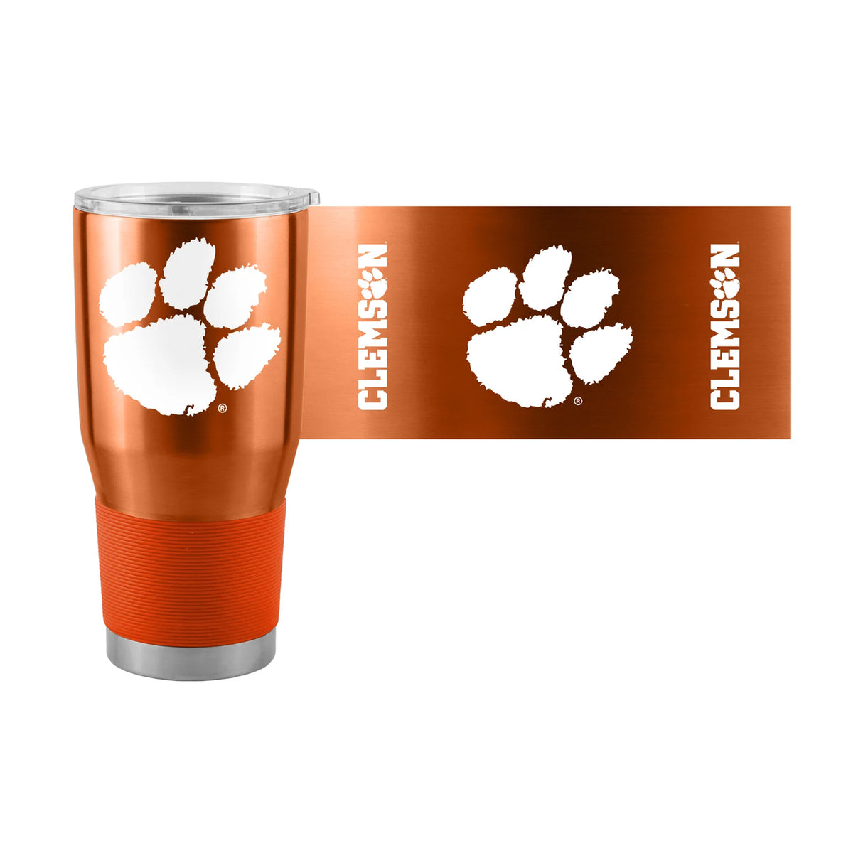 Logo Brands Clemson Tigers 30oz Stainless Steel Travel Tumbler Fan Gear NCAA Clemson Tigers
