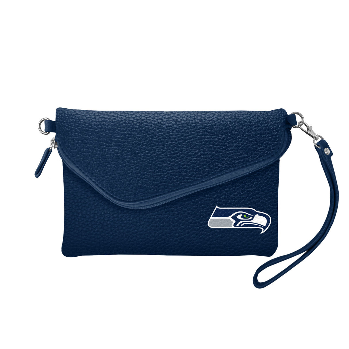 Little Earth Seattle Seahawks Navy Pebble Fold Over Crossbody Purse Fan Gear NFL Seattle Seahawks