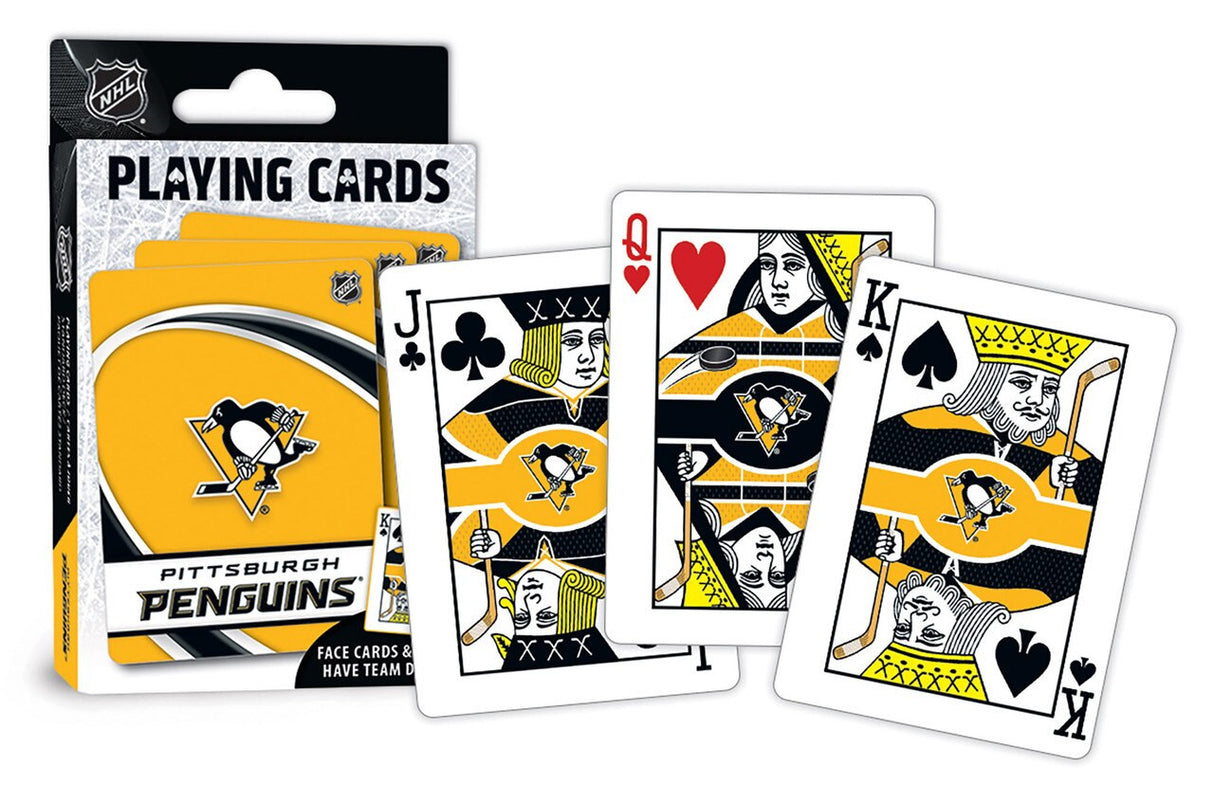 Masterpieces Puzzle Company Pittsburgh Penguins Logo Playing Cards Fan Gear NHL Pittsburgh Penguins