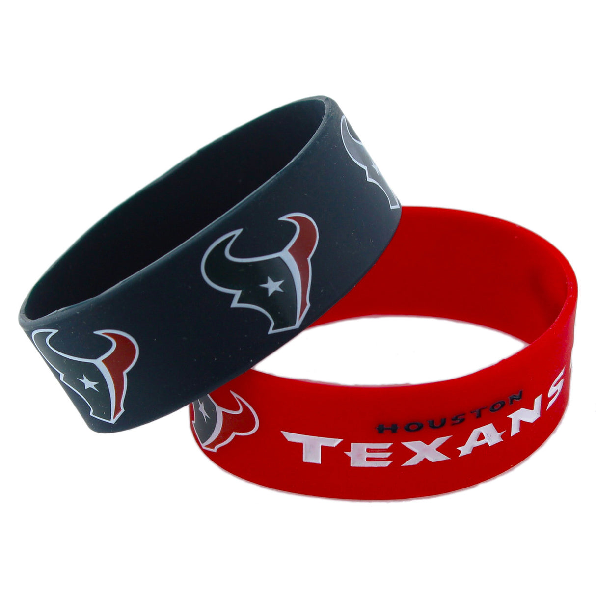 Aminco Houston Texans 2 Pack Wide Bracelets Fan Gear NFL Houston Texans