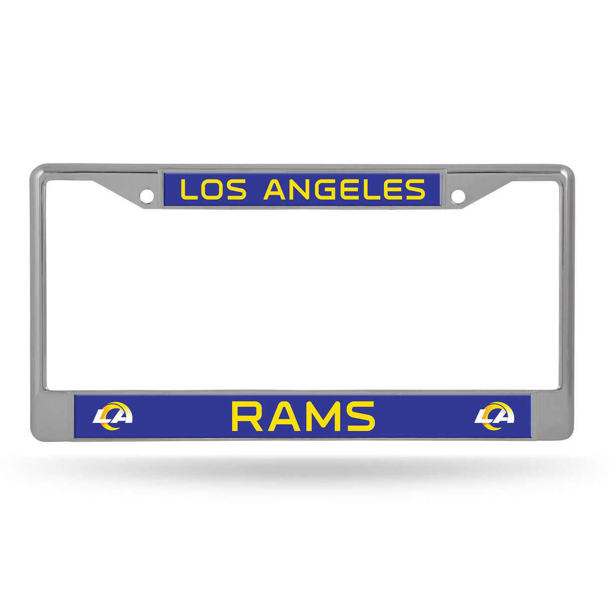 Rico Industries Los Angeles Rams Chrome Printed Insert License Plate Frame Fan Gear NFL Los Angeles Rams