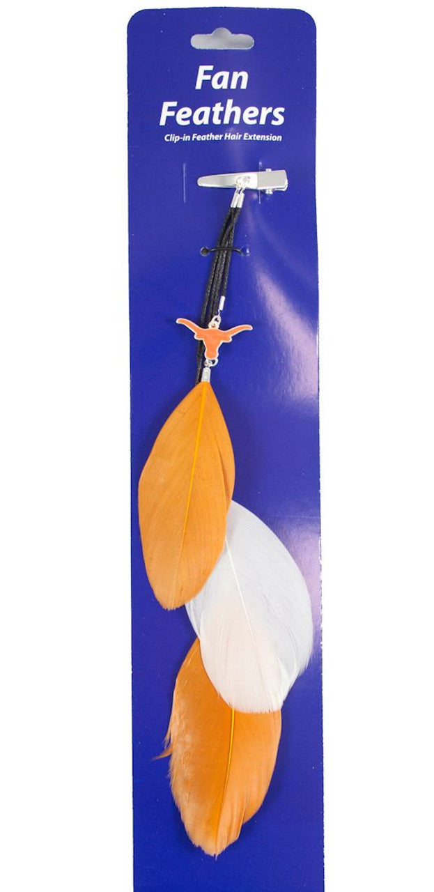 Little Earth Texas Longhorns Team Color Feather Hair Clip Fan Gear NCAA Texas Longhorns