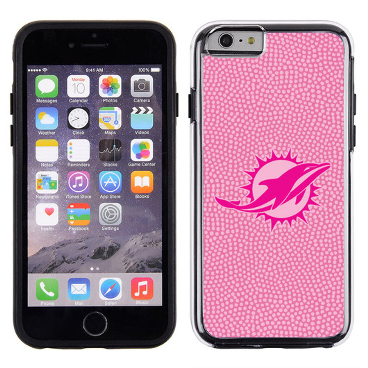 Gamewear Miami Dolphins Pink Football Pebble Grain Feel iPhone 6 Phone Case Fan Gear NFL Miami Dolphins