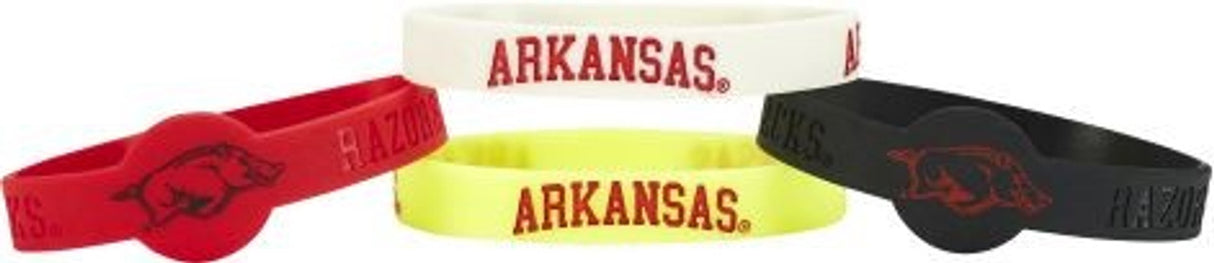 Aminco Arkansas Razorbacks 4 Pack Silicone Bracelets - Special Order Fan Gear NCAA Arkansas Razorbacks