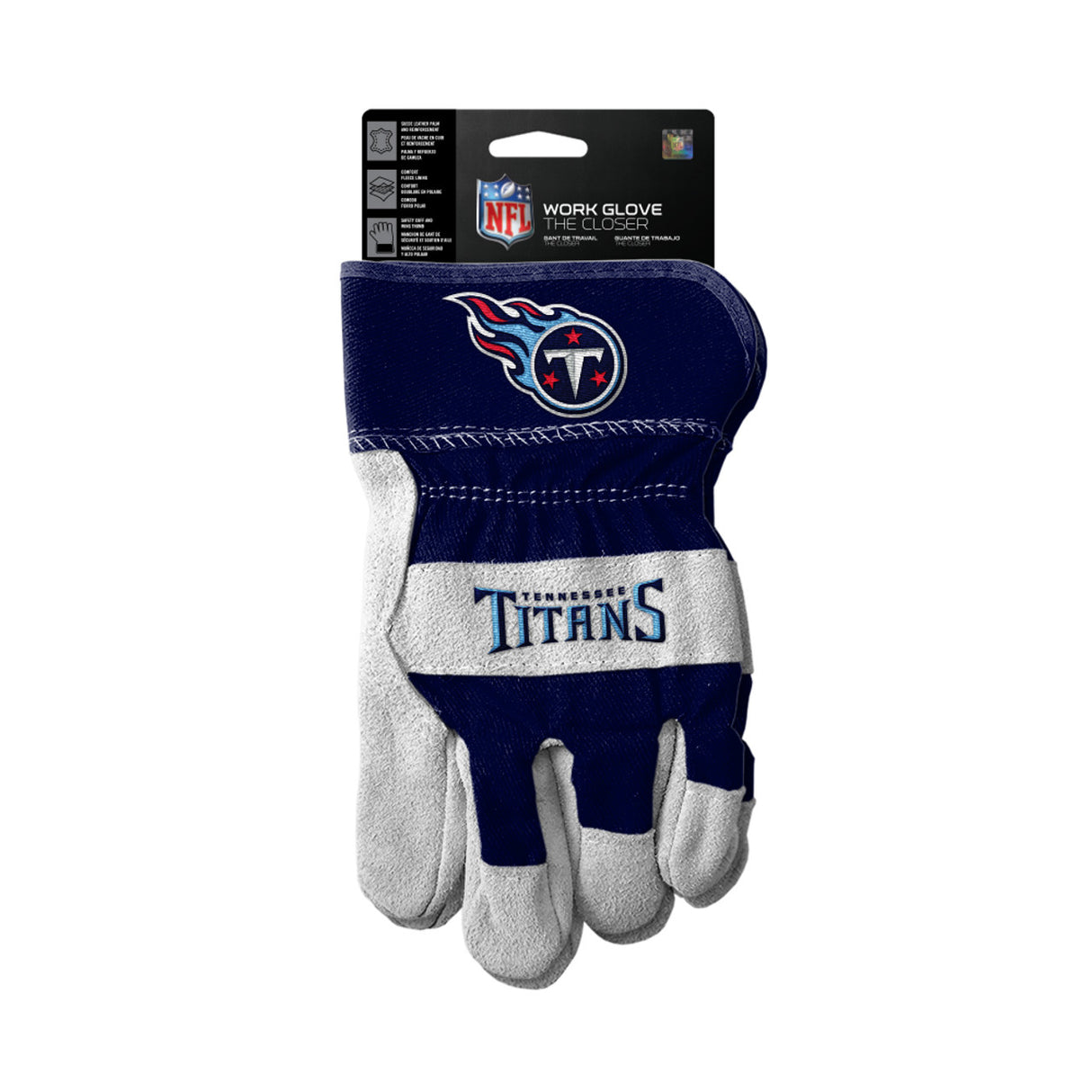 The Sports Vault Tennessee Titans The Closer Design Work Style Gloves Fan Gear NFL Tennessee Titans