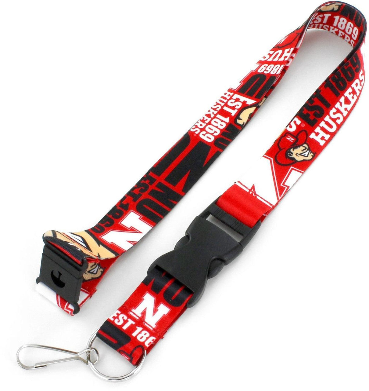 Aminco Nebraska Cornhuskers Dynamic Design Breakaway Style Lanyard Fan Gear NCAA Nebraska Cornhuskers