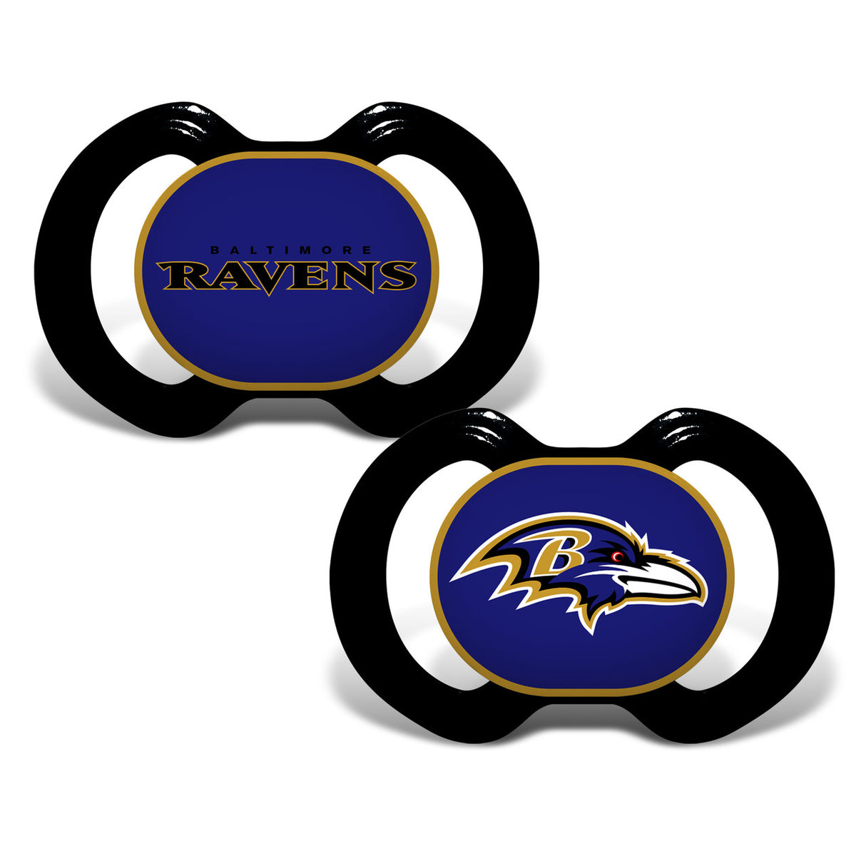 Masterpieces Puzzle Company Baltimore Ravens 2 Pack Pacifier Fan Gear NFL Baltimore Ravens