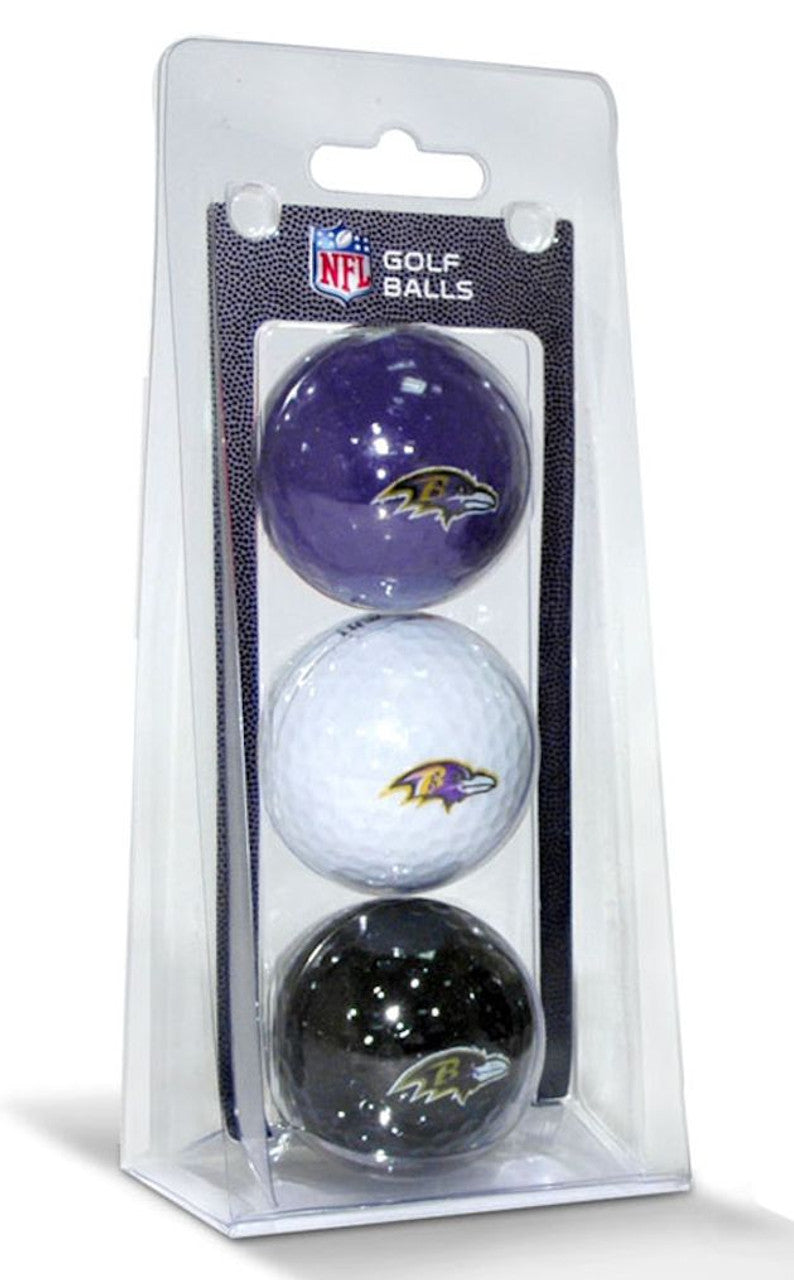 Team Golf Baltimore Ravens 3 Pack of Golf Balls - Special Order Fan Gear NFL Baltimore Ravens