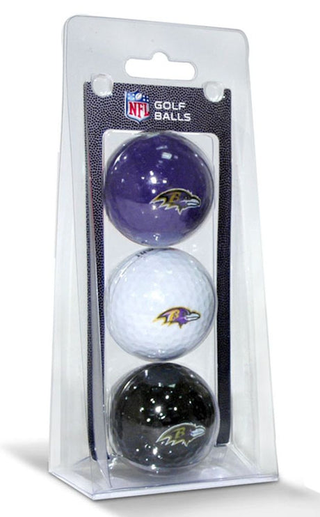 Team Golf Baltimore Ravens 3 Pack of Golf Balls - Special Order Fan Gear NFL Baltimore Ravens