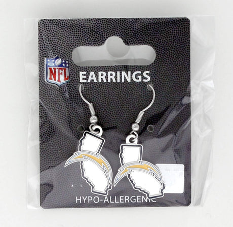 Aminco Los Angeles Chargers State Design Earrings - Special Order Fan Gear NFL Los Angeles Chargers