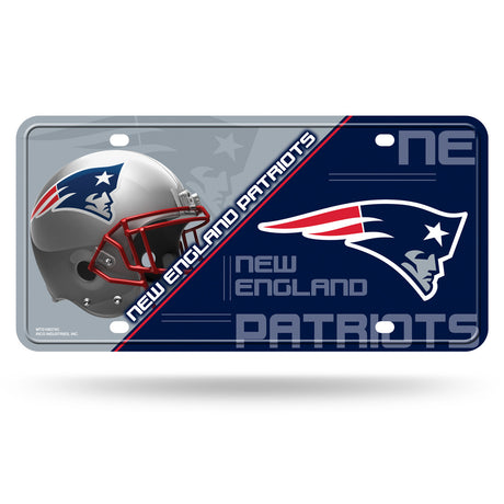 Rico Industries New England Patriots Metal License Plate Fan Gear NFL New England Patriots