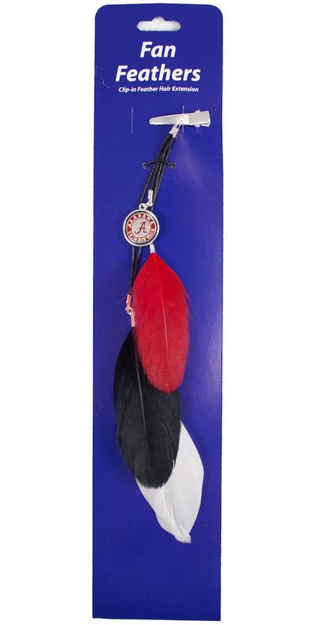 Little Earth Alabama Crimson Tide Team Color Feather Hair Clip Fan Gear NCAA Alabama Crimson Tide