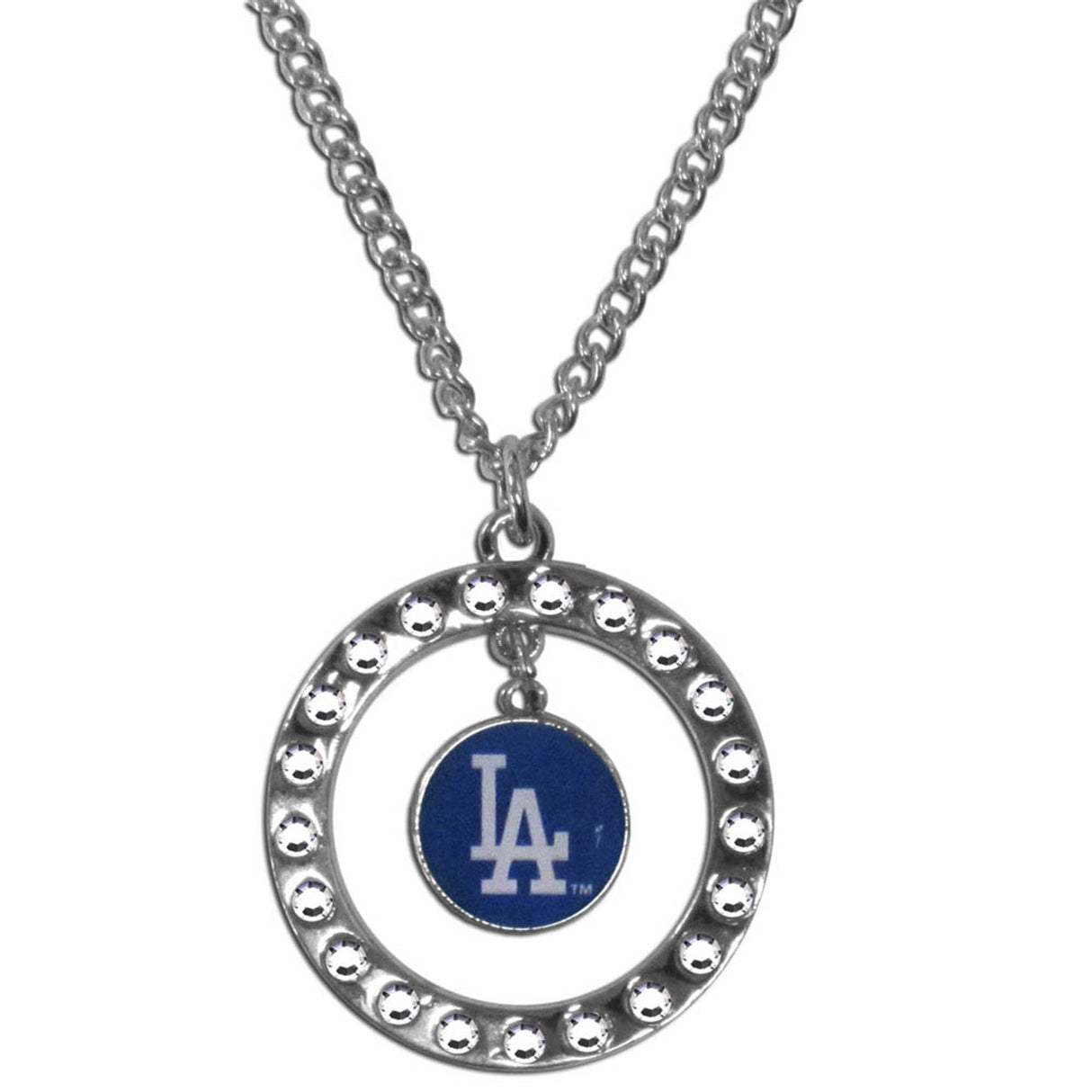 Siskiyou Los Angeles Dodgers Rhinestone Hoop Chain Necklace Fan Gear MLB Los Angeles Dodgers