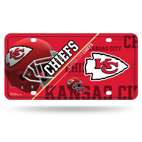 Rico Industries Kansas City Chiefs Metal License Plate Fan Gear NFL Kansas City Chiefs