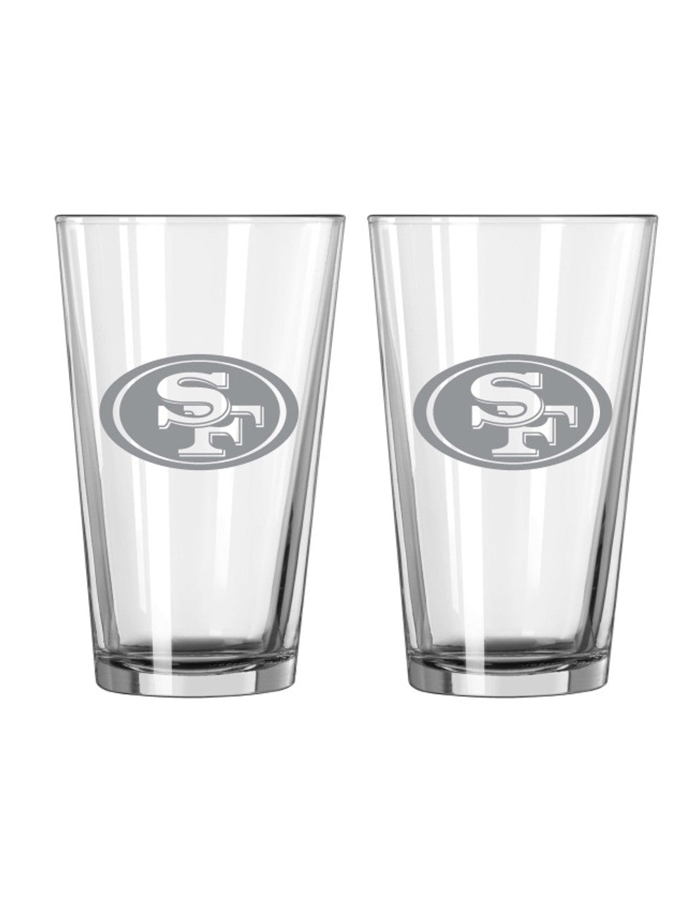 Logo Brands San Francisco 49ers Frost Design 2 Piece Pint Glass Set Fan Gear NFL San Francisco 49ers