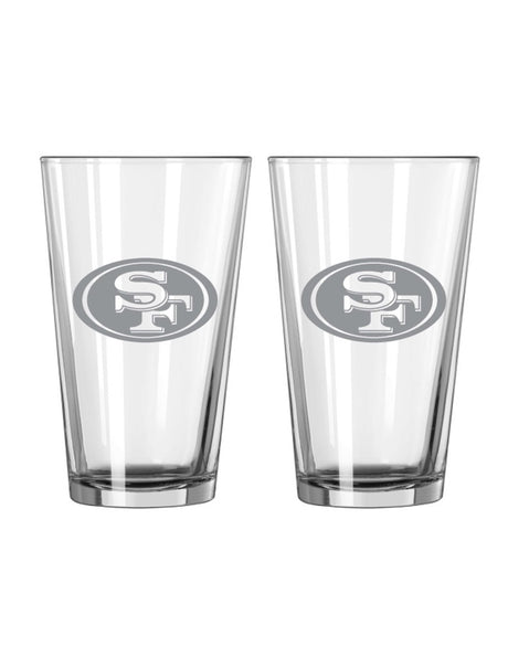 Logo Brands San Francisco 49ers Frost Design 2 Piece Pint Glass Set Fan Gear NFL San Francisco 49ers