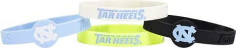Aminco North Carolina Tar Heels 4 Pack Silicone Bracelets Fan Gear NCAA North Carolina Tar Heels