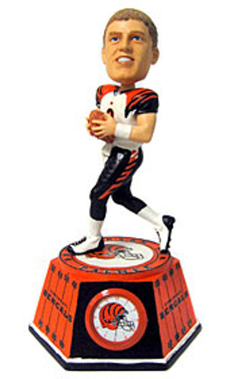 Forever Collectibles Cincinnati Bengals Carson Palmer Clock Bobblehead Fan Gear NFL Cincinnati Bengals