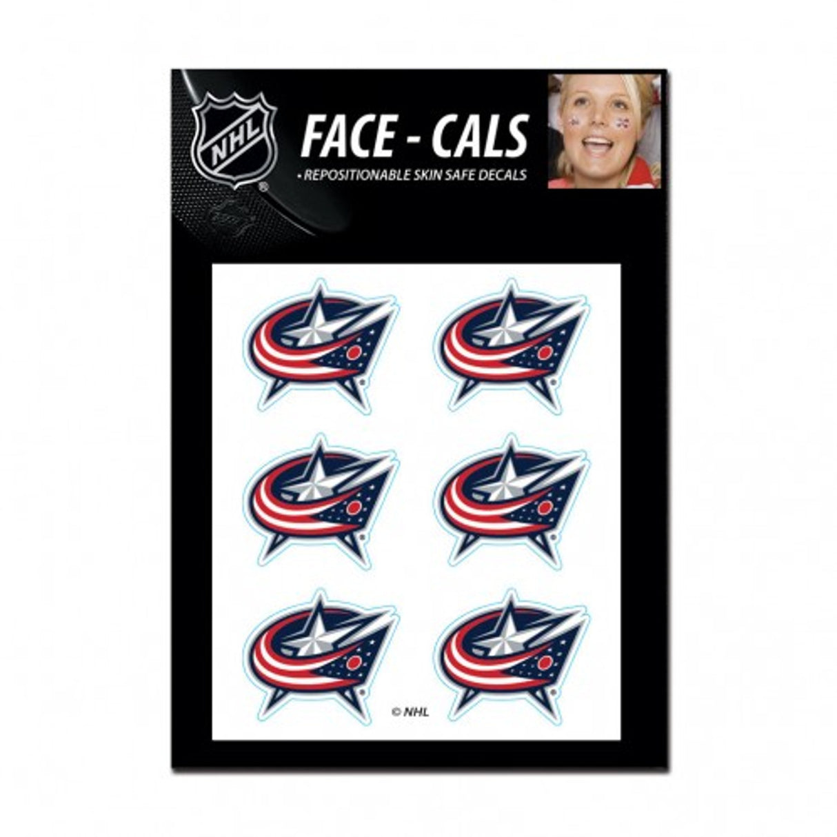 Wincraft Columbus Blue Jackets Tattoo Face Cals - Special Order Fan Gear NHL Columbus Blue Jackets