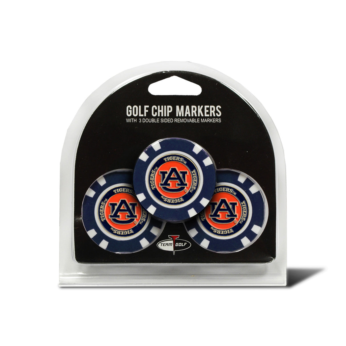 Team Golf Auburn Tigers 3 Pack Golf Chip with Marker Fan Gear NCAA Auburn Tigers