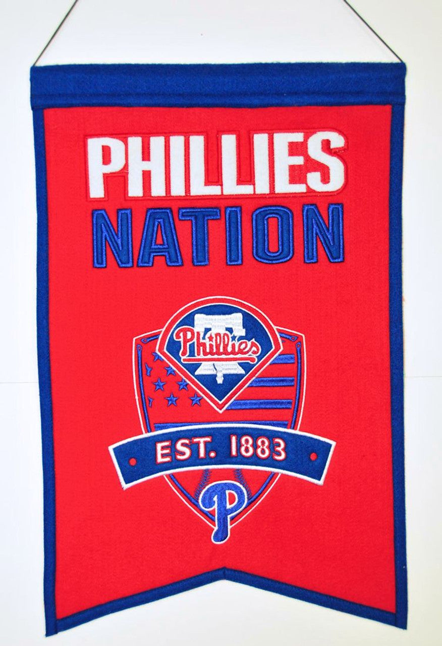 Winning Streak Sports Philadelphia Phillies Nations Wool Banner 14x22 Fan Gear MLB Philadelphia Phillies