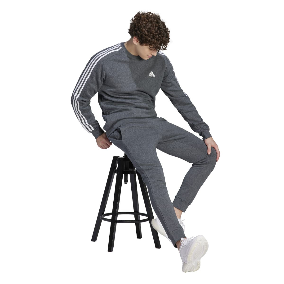 adidas Men's Essentials Fleece Tapered Cuff Big Logo Joggers Tall Mens Apparel Pants & Sweatpants